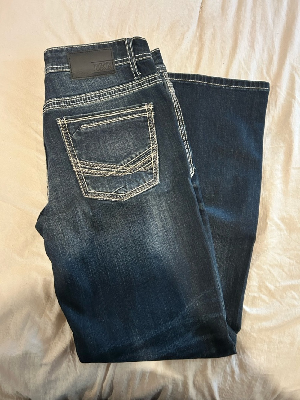 BKE Men's Dark Indigo Bootcut Jeans